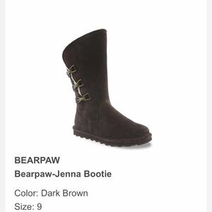 BearPaw Dark Brown Tall Boot with Buckles